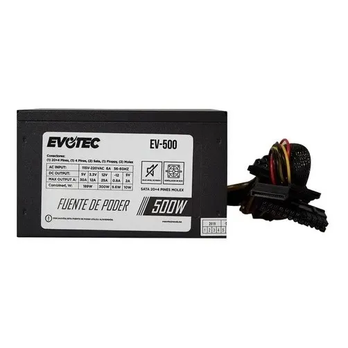 Fuente De Poder Evotec Ev-500 Atx 500w Gabevo290