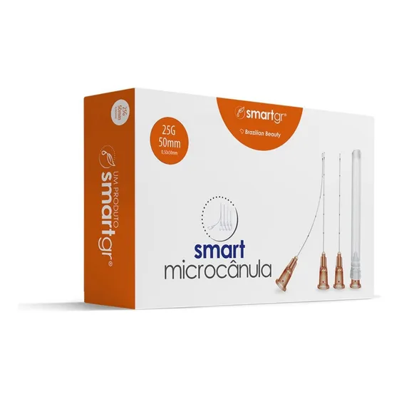 Smart Microcânula 25g x 50mm Caixa com 10 Smart Gr Canula Flexível