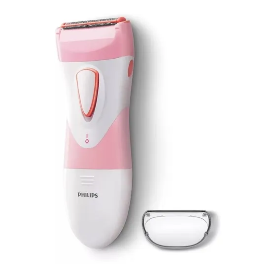 Afeitadora Electrica Philips Hp6306 Rasura Femenina A Pila Color Rosado/Blanco