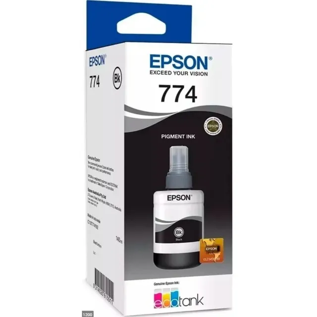 Bote Tinta Epson T774 Ecotank Negro M100 M105 M200 M205 L606
