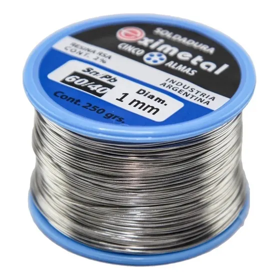 Soldadura De Estaño 250 Gramos / Marca Eximetal 1 Milímetro