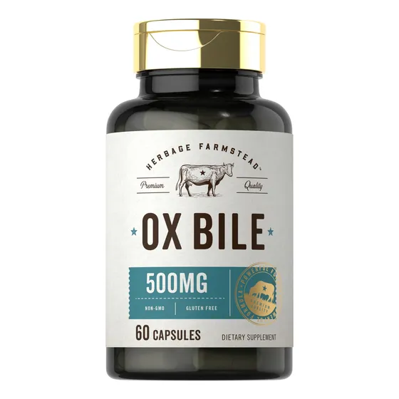 Suplemento Carlyle Ox Bile 500 Mg, 60 Cápsulas, Enzima Diges