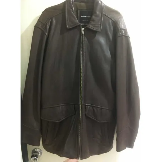 Chaqueta Marrón De Cuero Importada Nueva Talla M Es Grande