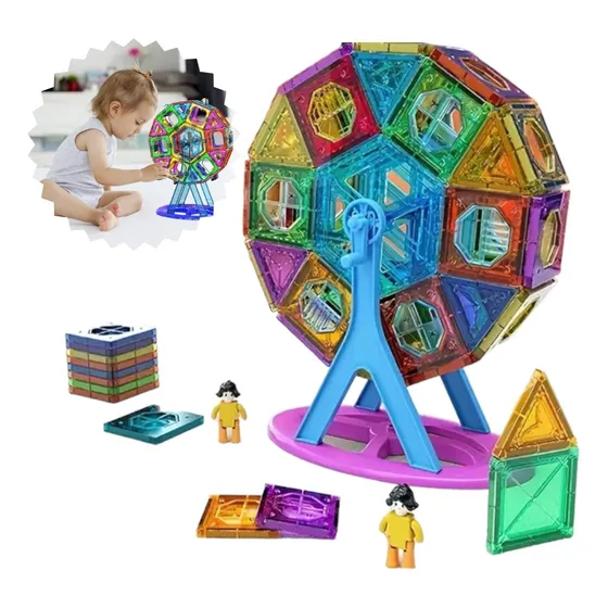 Brinquedo Construção Bloco Magnético De Montar Criatividade