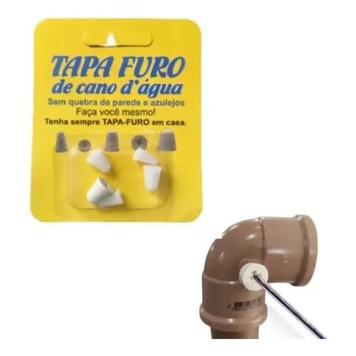 Tapa Furo Cano D' Água Cano Furado Rosca Chave 5 Und