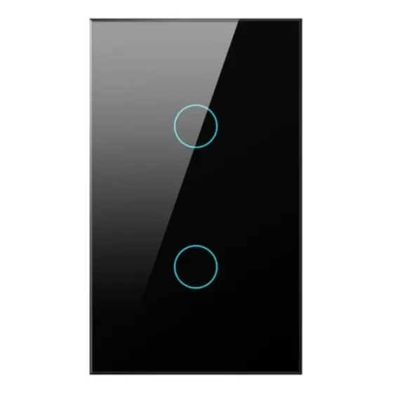 Interruptor Vidro Touch Inteligente Zigbee 2 Botões Tuya (p)