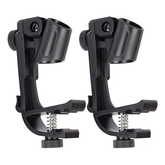 Clamp Soporte De Microfono Bateria Ajustable X 2