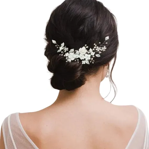 Tocado Con Flores Y Hojas Para El Cabello Para Mujer Y Niña