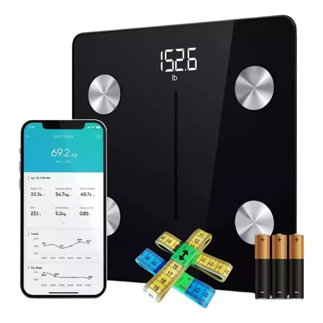 Balanza De Baño Smart Con App Para Celular Google Fit Apple