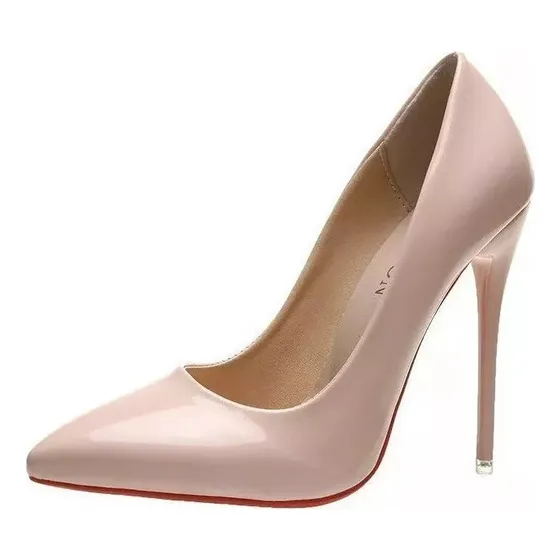 Zapatillas Puntiagudas Rosa Neón Para Mujer Con Tacón