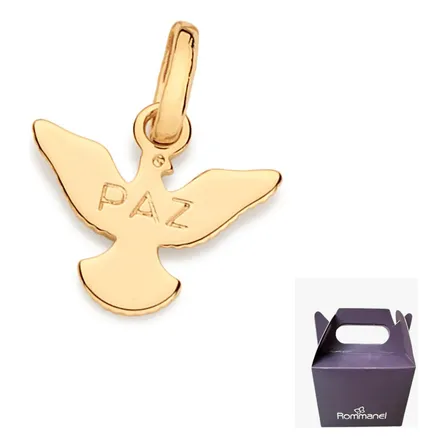 Pingente Espírito Santo Escrito Paz Rommanel 542648