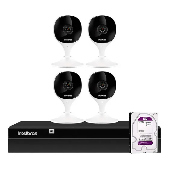 4 Câmeras Mibo Sem Fio Imx C Full Hd 1080p Nvr Intelbras 1tb
