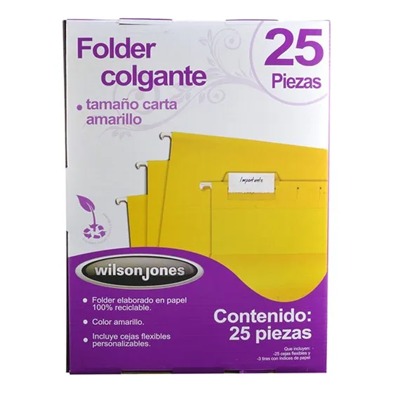 25 Folder Carta Color Amarillo P3642 Acco Colgant /vc