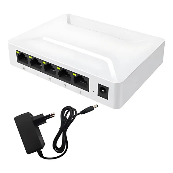 Switch 5 Portas Hub Cabo 10/100/1000 Mbps Rede Ethernet Rj45