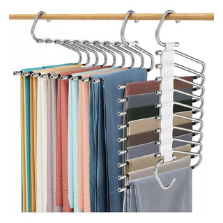 2pcs Gancho Pantalones Organizador Multiple Ahorra Espacio 2pcs Gancho Pantalones Organizador Multiple Ahorra Espacio