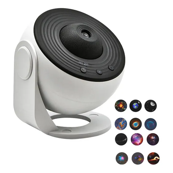 Proyector De Galaxia Nebulosas Domo Lentes Intercambiables Estructura Blanco