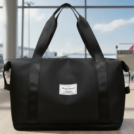 Bolsa Expansivel Mole Impermeável Bordo Academia De Viagem Cor Preta