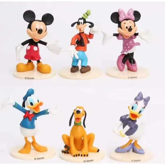 Set 6 Figuras Juguetes Niño Niña Disney Mickey Mouse 9cm