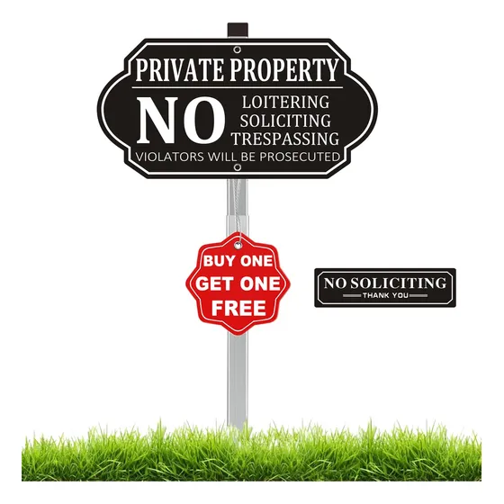 Letrero Resistente Propiedad Privada No Soliciting Para Casa