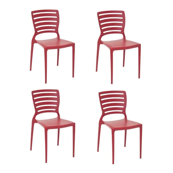 Conjunto 4 Cadeiras Sofia Vermelho Tramontina