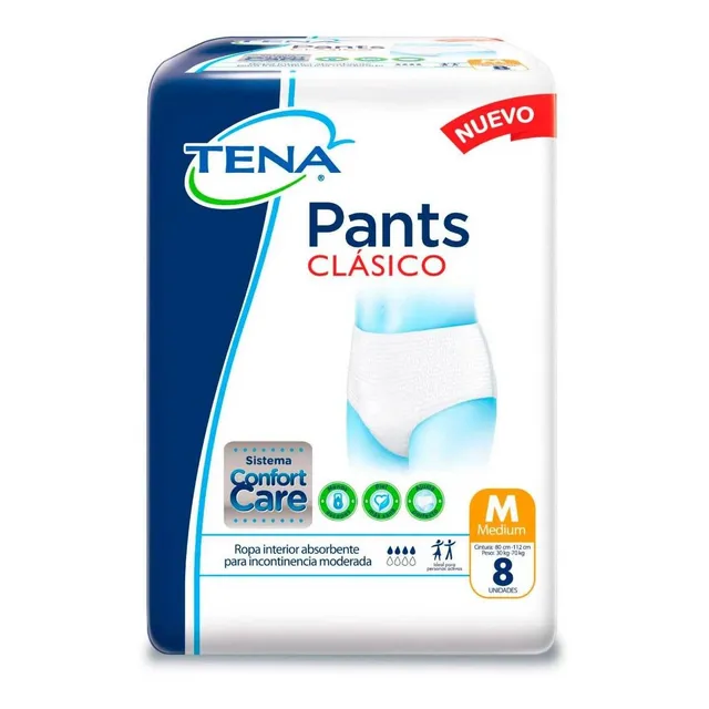 Pañal Tena Pants Clasico Adulto Talla M 8 Unidades