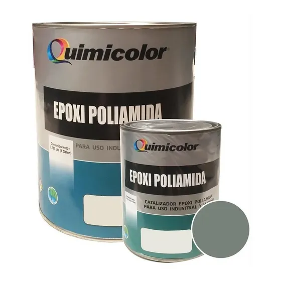 Kit Pintura Epóxica Gris Quimicolor Con Catalizador Galón