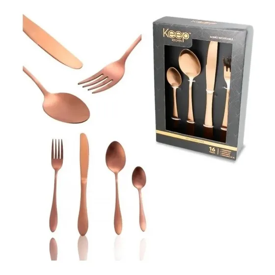 Set 16 Cubiertos Rose Gold Keep (2,5 Mm)