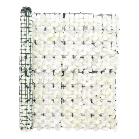 Jardín Vertical Artificial Panel Muro De Flores 100x300cm Color Blanco