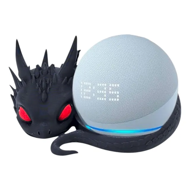 Base Alexa Echo Dot 4ta Y 5ta Generacion Dragón Varios Color Negro