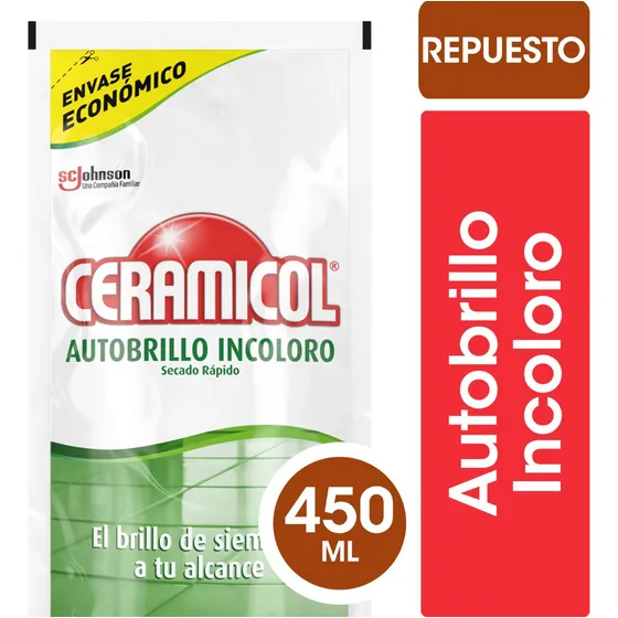 Autobrillo Secado Rapido Ceramicol Repuesto 450ml