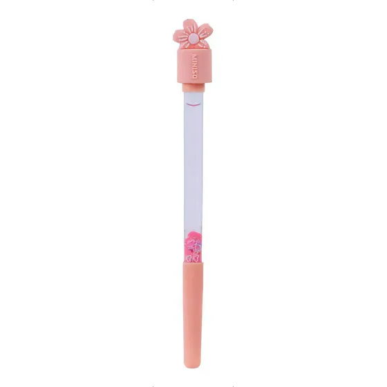 Miniso Pluma De Gel Sakura Tinta Negra 0.5 Mm Barril Transpa