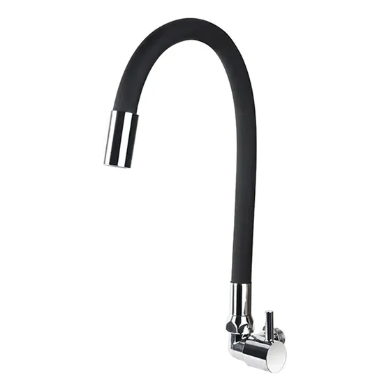 Torneira De Parede Texfine Flexivel Monocomando Reto Pia Cozinha Luxo Articulável Preto Fosco Com Arejador
