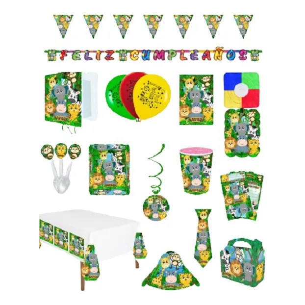 Kit Decoración Piñata Selva Fiesta Infantil Selva Globos