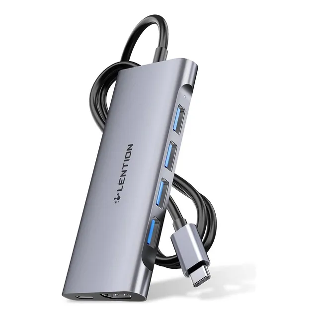 Hub Lention Multipuerto Usb C Con Cable De 33 Pies De Largo