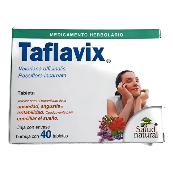 Taflavix 40 Tabs Con Valeriana Y Pasiflora Sabor Sin Sabor