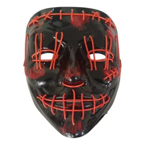 Mascara Luz Led La Purga Halloween The Purge Colores Color Rojo