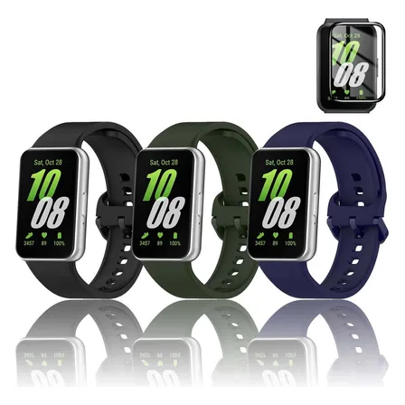 3 Pulseira + Película Para Samsung Galaxy Fit 3 Sm-r390