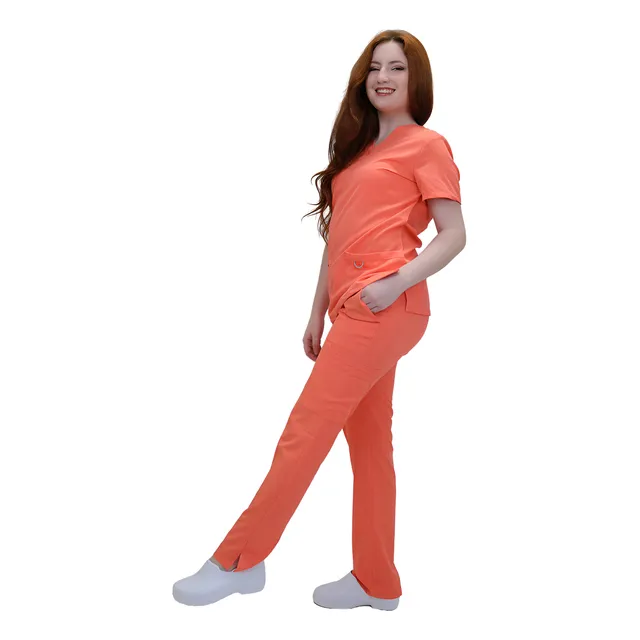 Conjunto Médico Enfermero Elastizado Dama Spandex Entallado
