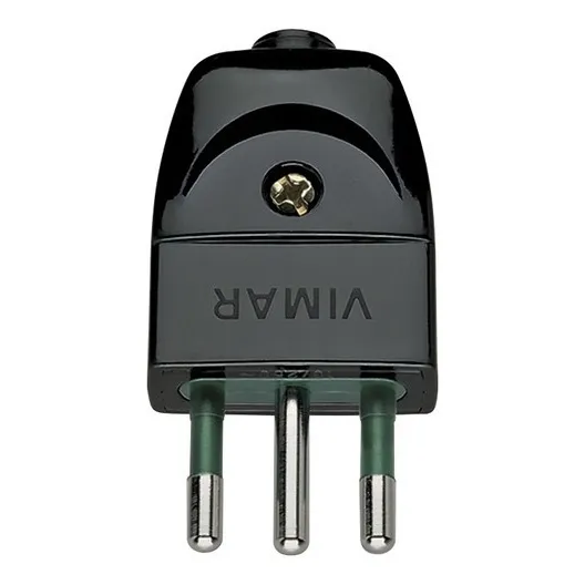Enchufe Macho Volante 2p+t 10a 220v S11 Negro 00201 Vimar