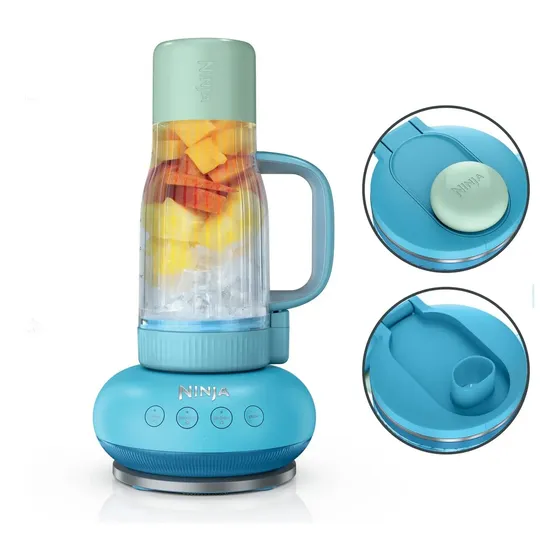 Licuadora Portátil Ninja Blendboss 26oz 1200w Anti-derrames Color Azul-verde