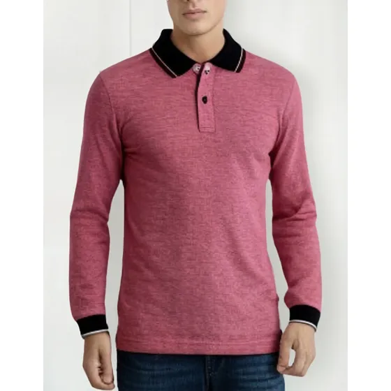 Chomba Polo Davor Manga Larga Micro Pique Cuello Algodón