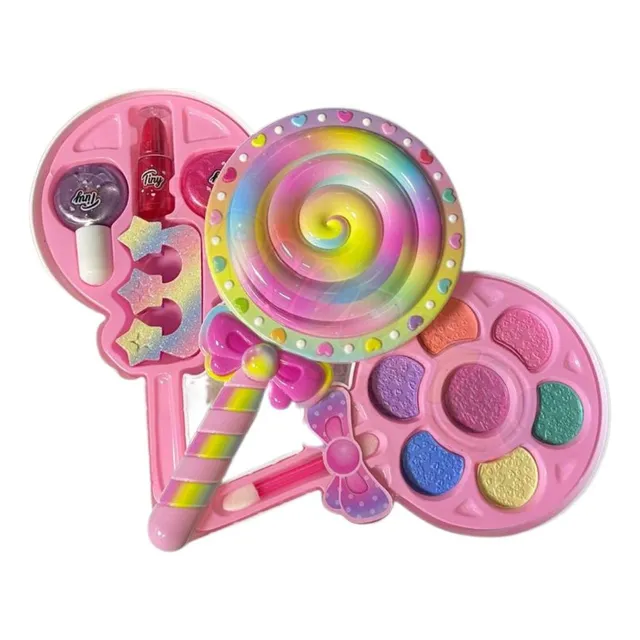 Set Maquillaje Infantil Paleta Arcoiris Sombras Juguete Sb