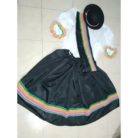 Traje Paisana 12 Años Blusa Pañuelo Delantal