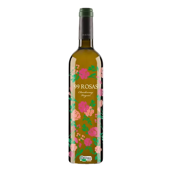 Vinho Branco Orgânico Espanhol 99 Rosas Chardonnay+ 750ml