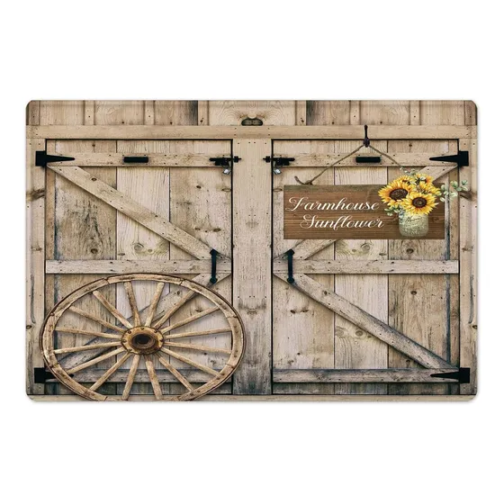 Ecotob Tapete Baño Rustico Para Puerta Granero Tablero Flor