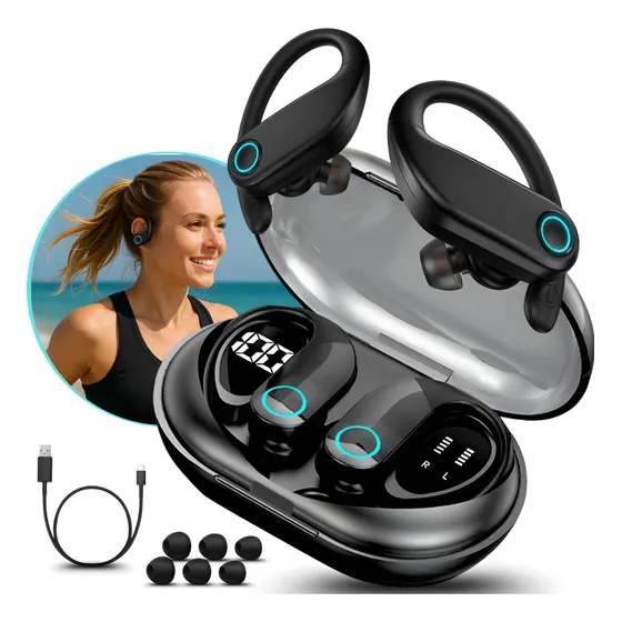 Fone De Ouvido Bluetooth Sem Fio Tws Esportivo Academia Caminhada Compativel Com Android E iPhone Marca Eduimports