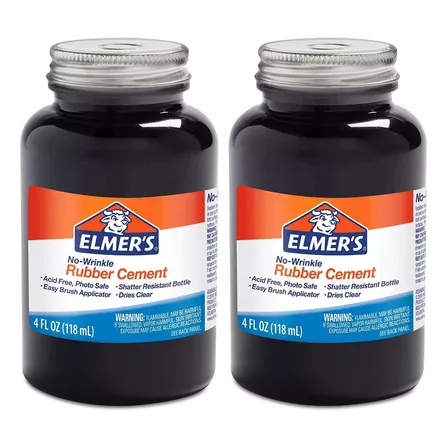 Elmer's Rubber Cement No Wrinkle 118 Paquete De 2 Color CaféPegamento Cemento de goma Elmer's Rubber Cement color café de 200g no tóxico - Pack de 2 unidades