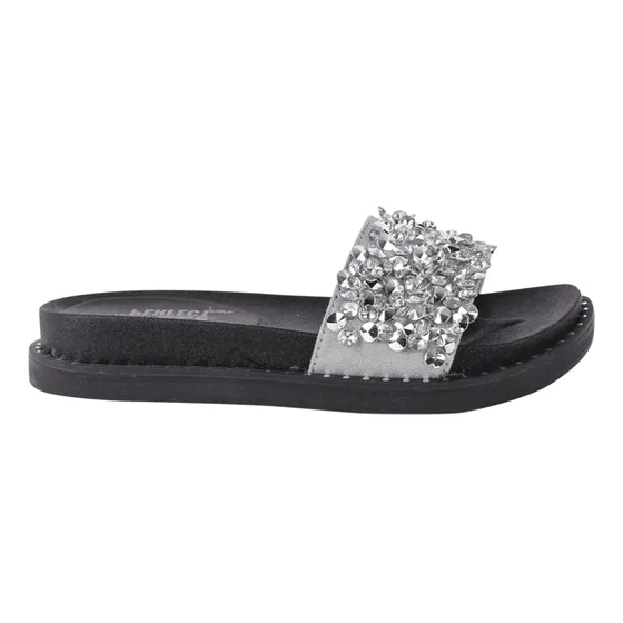 Sandalia Xti Slip On Brillos Plateada
