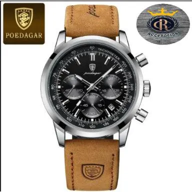 Reloj Deportivo Poedagar Pulcera De Cuero Genuino 