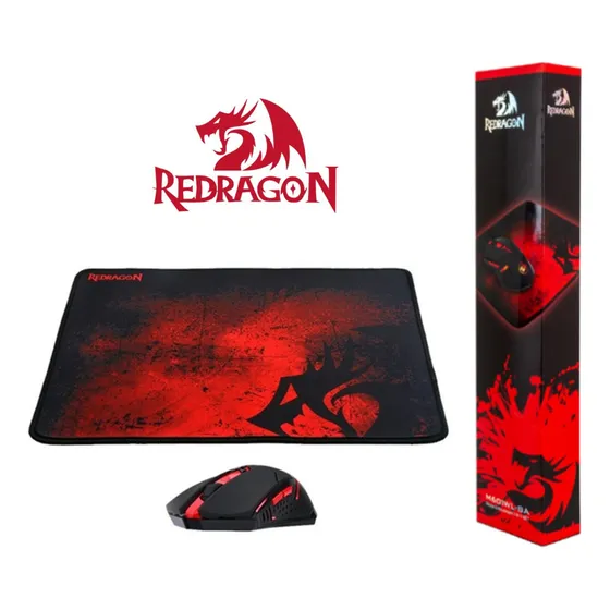 Kit Combo Gamer Redragon Mouse Inalambrico + Mousepad 
